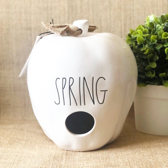 Rae Dunn Spring Apple Ceramic Birdhouse - Picture 1 of 5